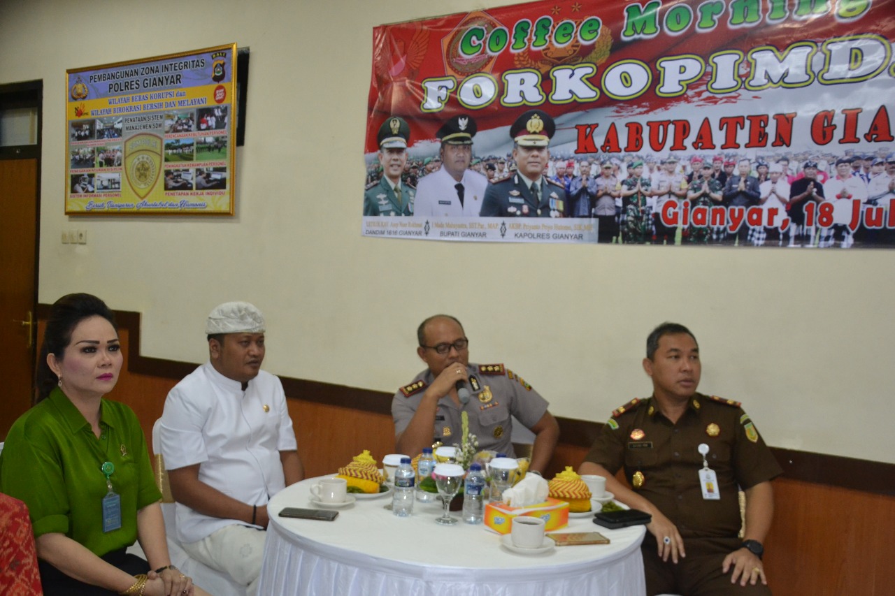 forkopimda gianyar Coffe Morning Kapolres Gianyar Dengan Forkopimda Kabupaten Gianyar/fajarbadung.com,