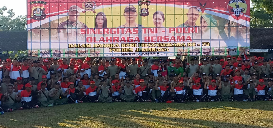 Olahraga Bersama Wujud Sinergitas TNI Polri Di Wilayah Jembrana/fajarbadung.com