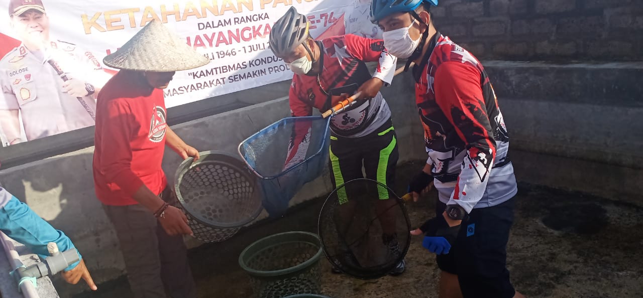 polres badung juni 20 Sambut Hari Bhayangkara Ke -74, Polres Badung, Ajak Petani Ikan Sukseskan Program Ketahanan Pangan/fajarbadung.com