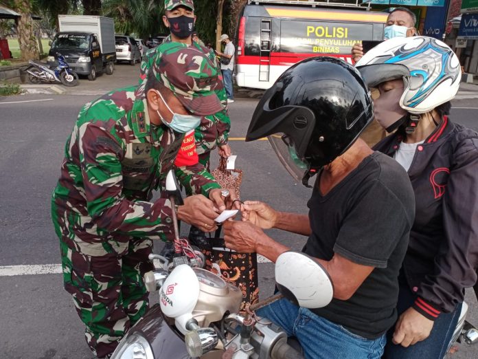 Dandim Jembrana Pimpin Operasi Yustisi Penegakan Disiplin Prokes/fajarbadung.com