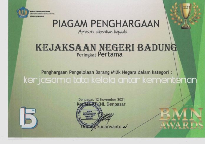 Badung kejaksaan badung penghargaan