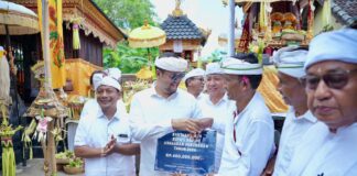 Wabup Badung Hadiri Puncak Karya Dewa Yadnya di Pemerajan Ageng Pasek Gaduh Kedonganan