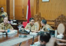 Bupati Adi Arnawa Ikuti Rakor Pengendalian Inflasi dan Peluncuran Pendidikan Antikorupsi
