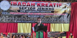 Pererat Tali Persaudaraan, Sektor Pelayanan Jerikho GPIB Maranatha Denpasar Gelar Ibadah Kreatif “Persekutuan yang Rukun dan Damai Sejahtera”
