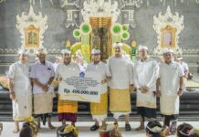 Karya Ngenteg Linggih Banjar Puseh Sading, Bupati ddan Wakil Bupati Badung Serahkan Hibah Upakara